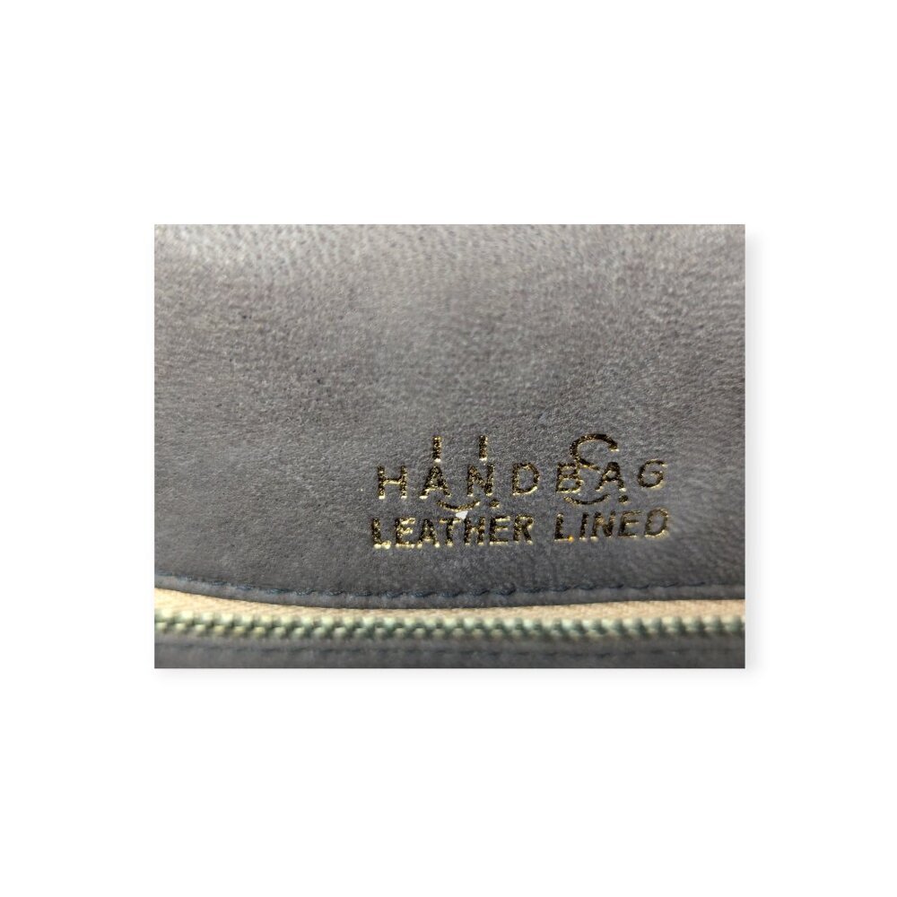 Vintage Leather Black Handbag with Gold Tone Metal Clasp Closure Leather Lined - Picture 9 of 16